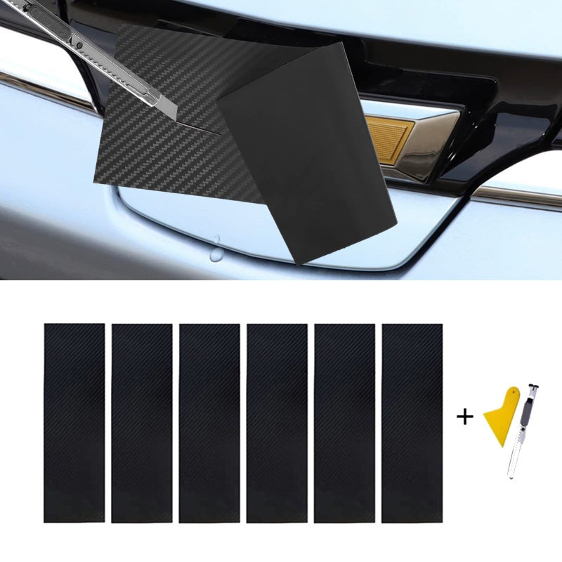 LANZMYAN Compatible with Bowtie Logo Wrap Stickers Cut-Your-Own Emblem Overlay DIY Decals for Chevy 6PCS Black - Image 2